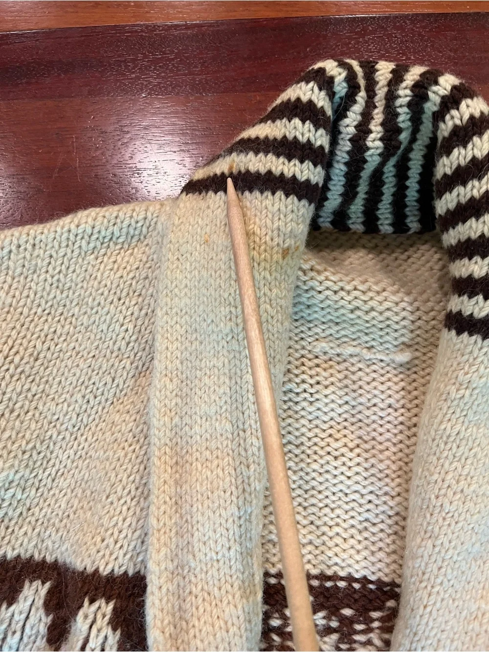 Vintage Hand Knit Wool Starsky/Cowichan-style Heavyweight Cardigan (no tags)